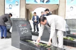 غبارروبی و اهداء شاخه گل به مزار شهدای گمنام توسط مسئولین ، کارکنان و دانشجویان به مناسبت دهه مبارکه فجر