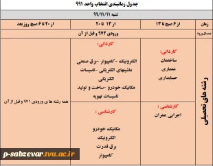 اطلاعیه مهم انتخاب واحد  2