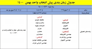 اطلاعیه در خصوص پیش انتخاب واحد بهمن 1401-1400 4