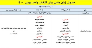 اطلاعیه در خصوص پیش انتخاب واحد بهمن 1401-1400 5