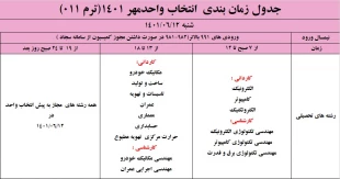 اطلاعیه مهم در خصوص الزامات انتخاب واحد مهر 1401 4