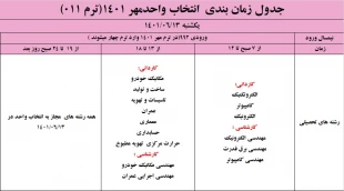 اطلاعیه مهم در خصوص الزامات انتخاب واحد مهر 1401 6