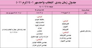 اطلاعیه مهم در خصوص الزامات انتخاب واحد مهر 1401 9