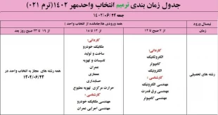 اطلاعیه مهم در خصوص ترمیم انتخاب واحد  8